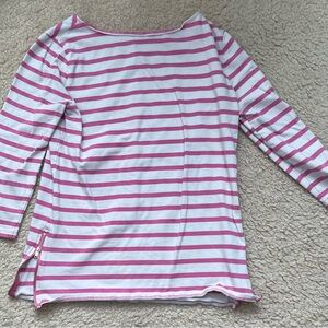 GAP Pink Striped Shirt zipper sides large L